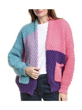Fate Anthropologie Cardigan Sweater Womens Medium Chunky Color Block Slouchy